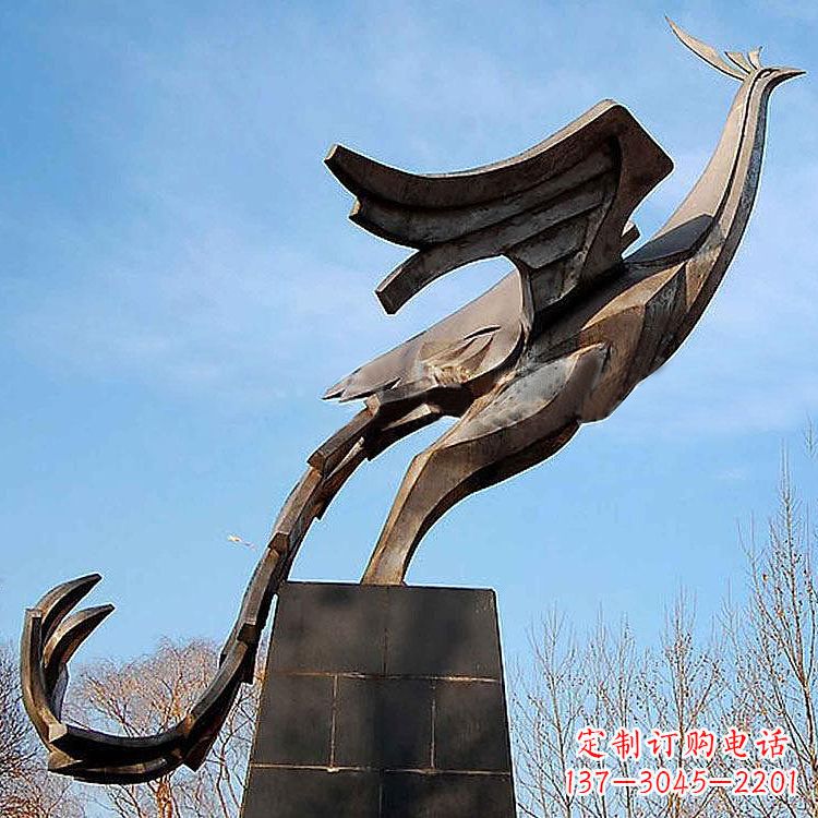 河源铜雕百鸟之王凤凰景观雕塑