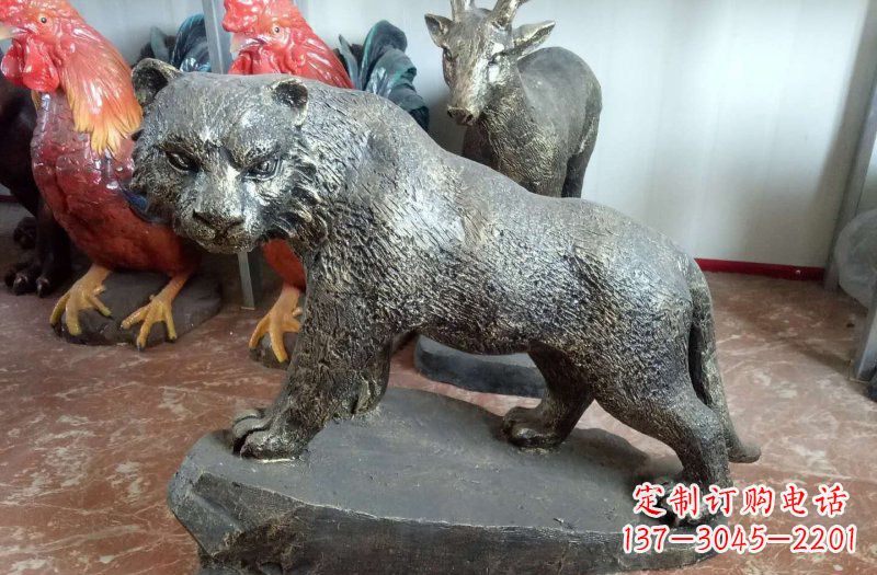 河源铜雕豹子雕塑