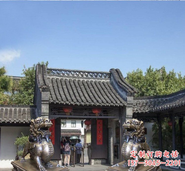 河源铜雕北京狮子庭院动物雕塑