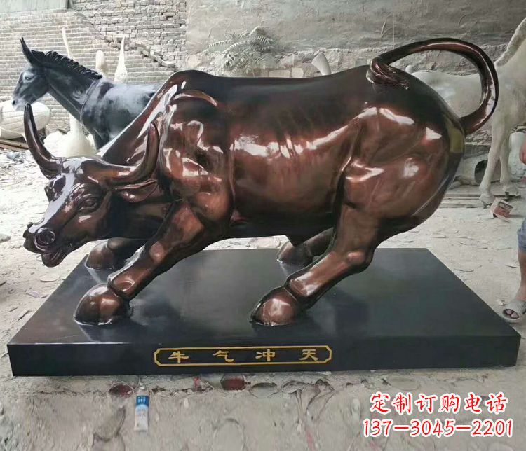 河源铜雕城市牛气冲天