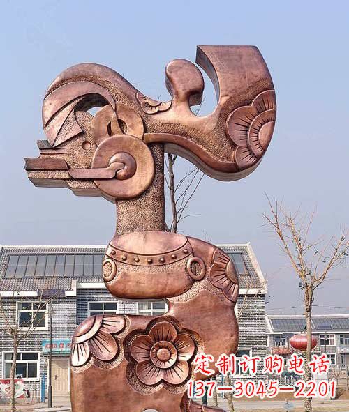 河源铜雕抽象皮影戏人物