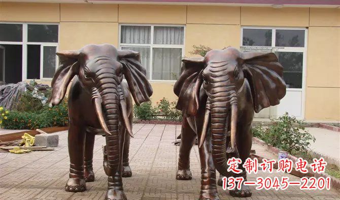 河源铜雕大象公司门口动物雕塑
