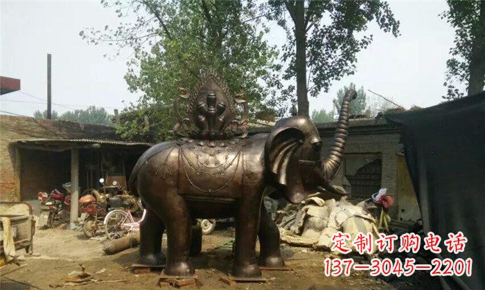 河源铜雕大象平安吉祥公园动物雕塑