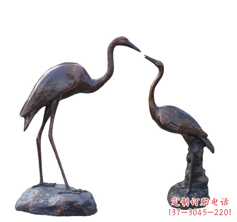 河源铜雕动物仙鹤