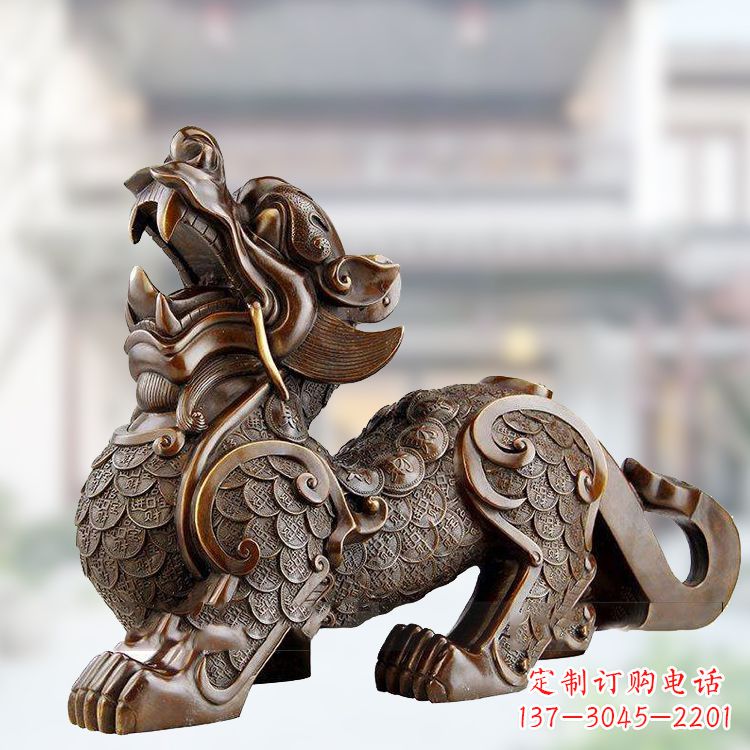 河源铜雕仿古辟邪貔貅