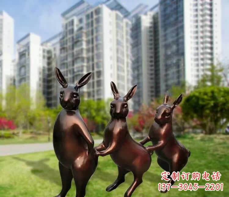 河源铜雕广场动物兔子