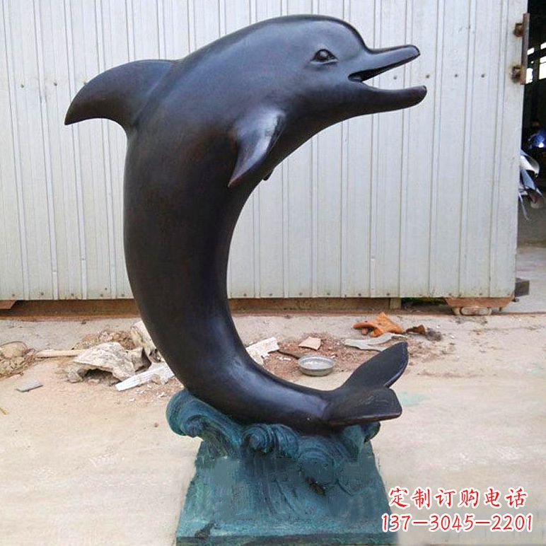 河源铜雕海豚雕塑