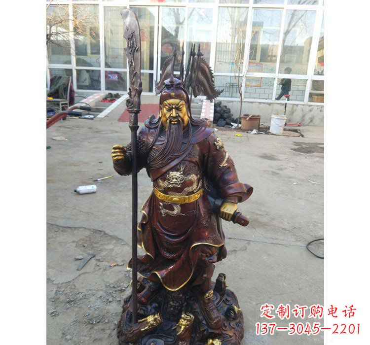 河源铜雕九龙关公