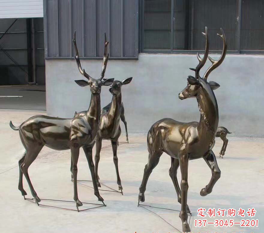 河源铜雕鹿群雕塑