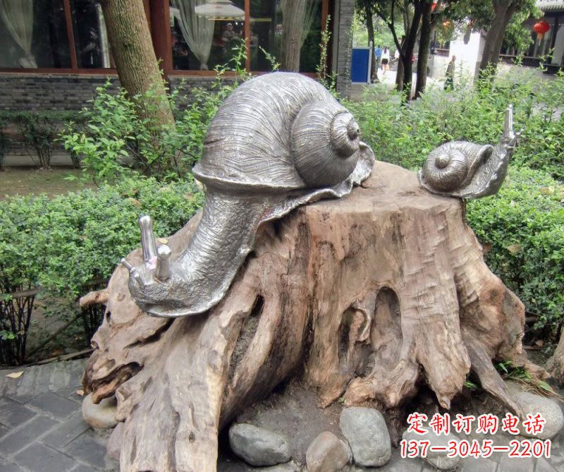 河源铜雕母子蜗牛