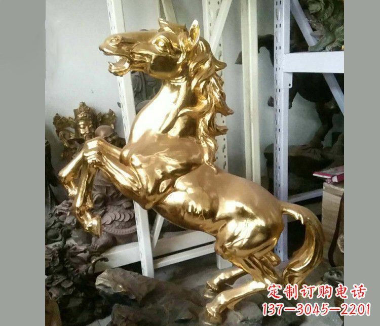 河源铜雕商场招财动物马雕塑 (2)