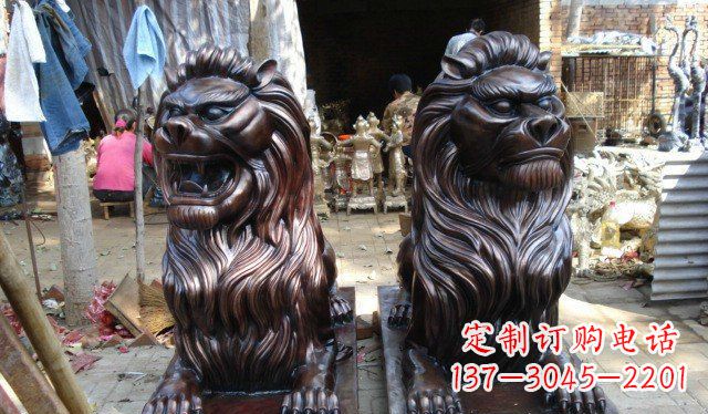 河源铜雕狮子公司门口雕塑 (2)