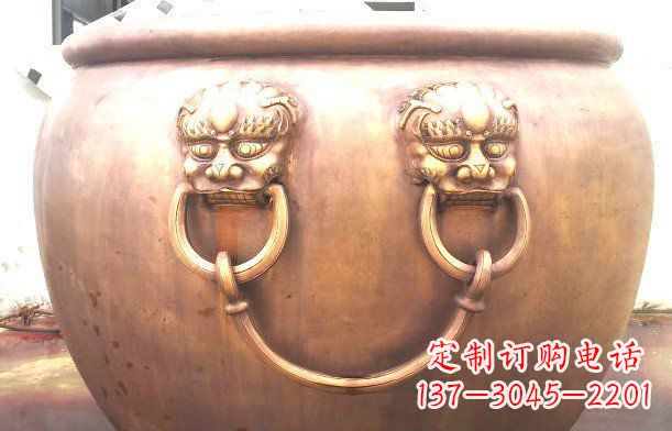 河源铜雕水缸寺庙景观雕塑_1