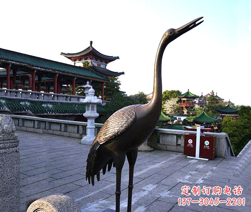 河源铜雕仙鹤雕塑