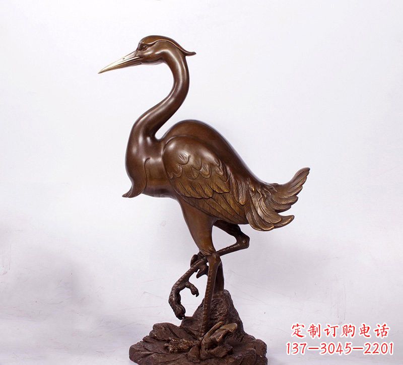 河源铜雕仙鹤动物雕塑