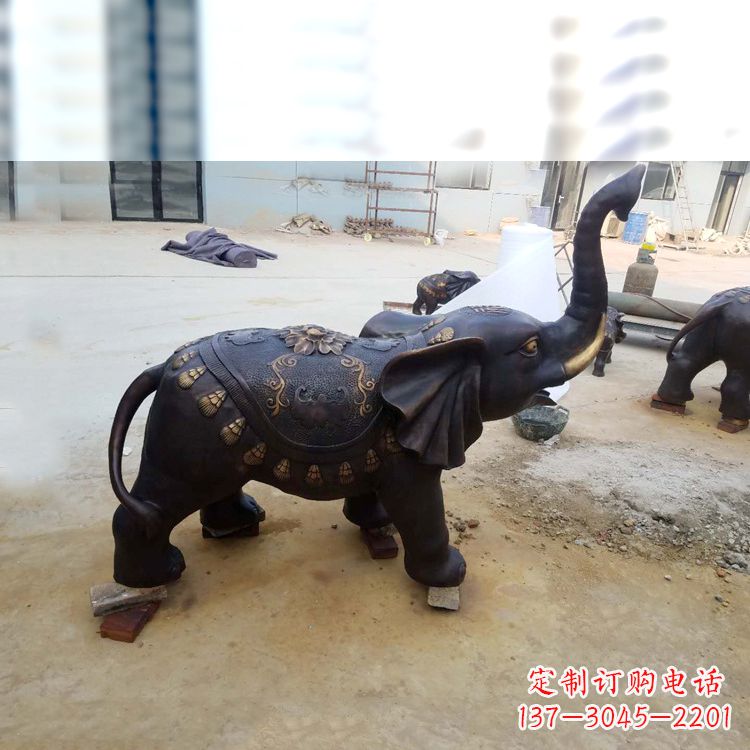 河源铜雕小象雕塑摆件