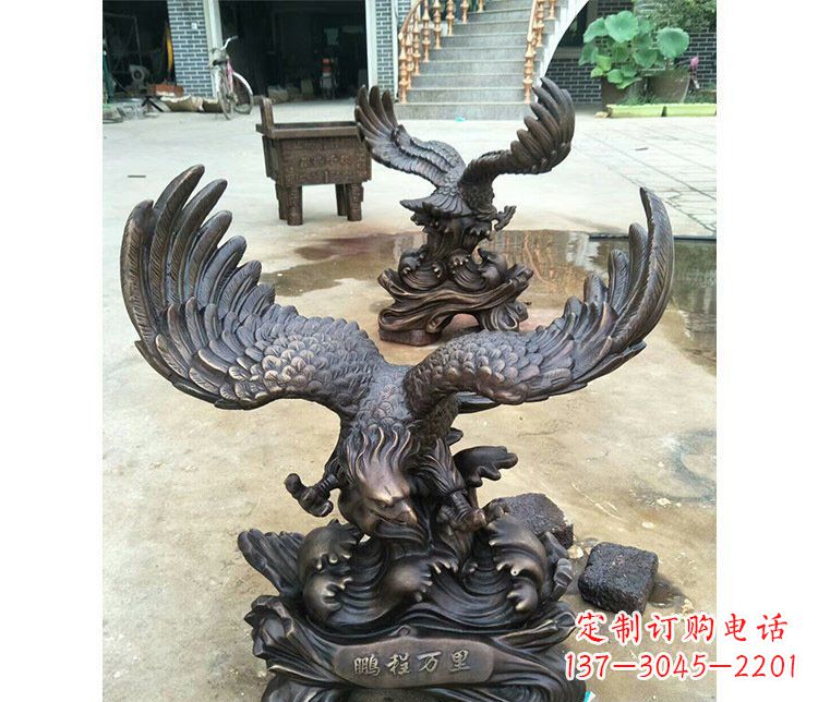 河源铜雕园林飞鹰动物雕塑