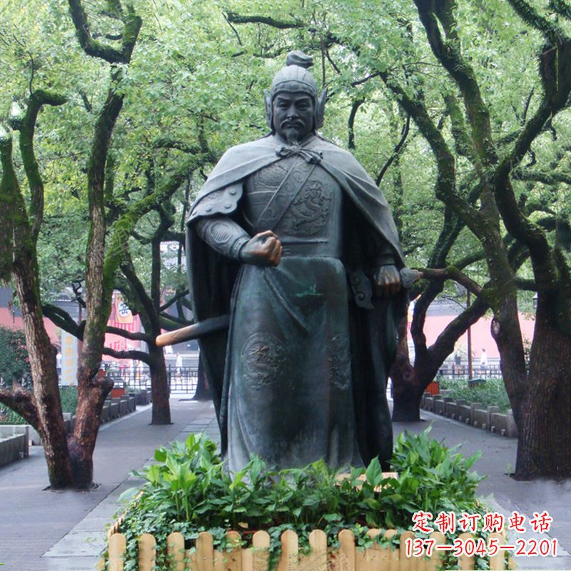 河源铜雕岳飞雕塑-公园园林历史名人中国古代民族英雄人物雕像