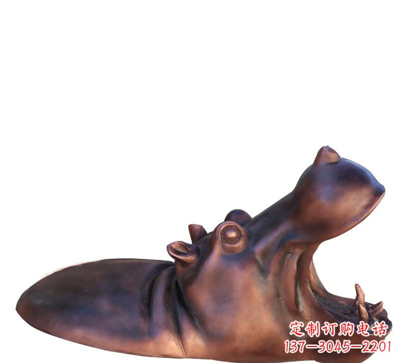 河源铜雕张嘴河马