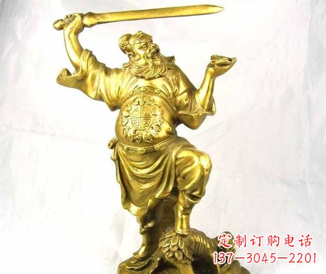 河源铜雕赵公明古代人物雕塑
