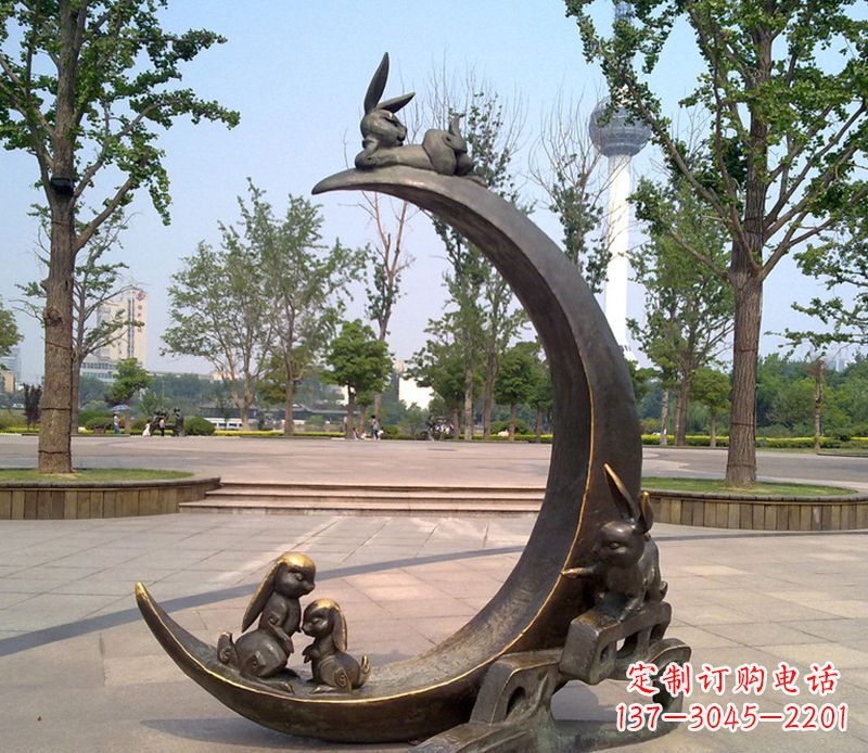 河源兔子铜雕