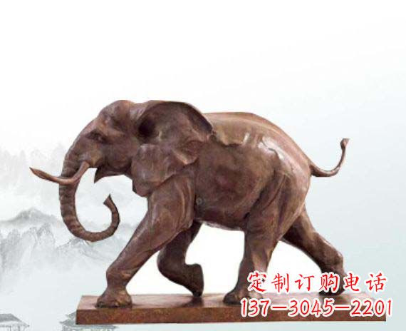 河源晚霞红大象公园动物石雕