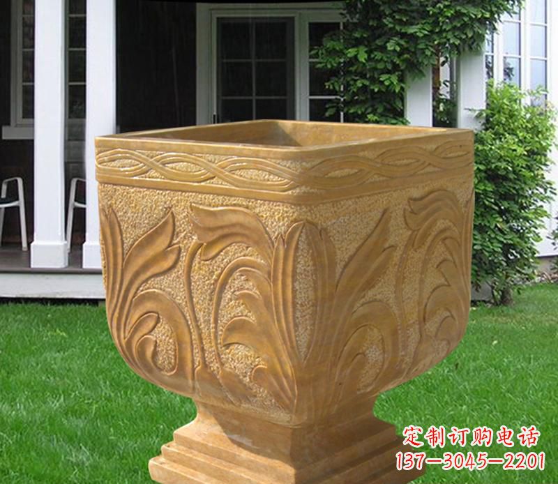 河源晚霞红雕刻景观花盆雕塑
