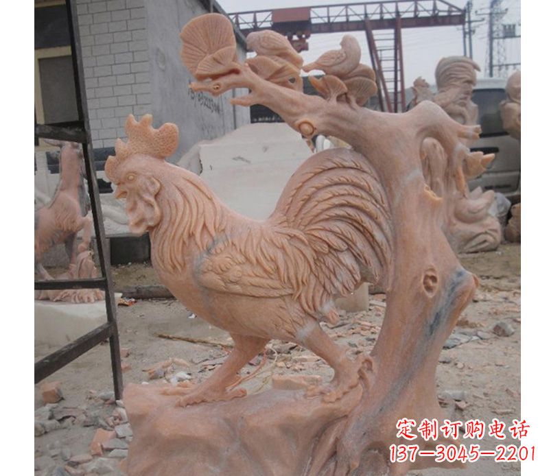 河源晚霞红公鸡雕塑