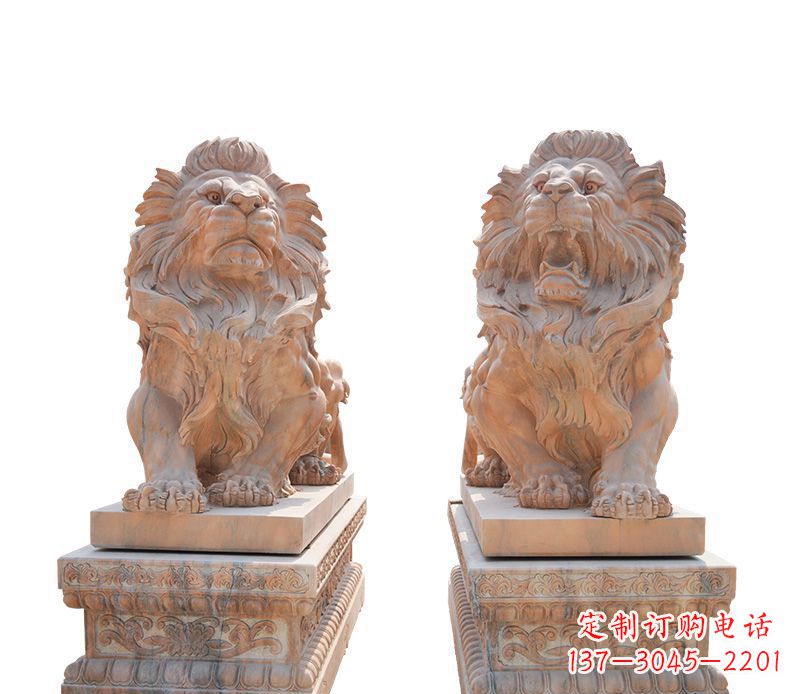 河源晚霞红欧式狮子雕塑