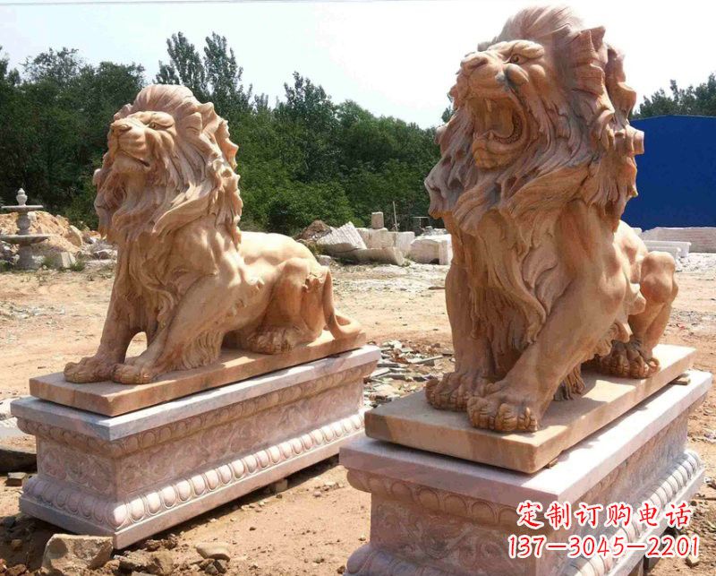 河源晚霞红欧式狮子雕塑222