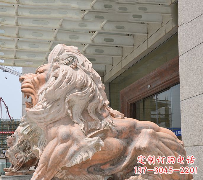 河源晚霞红欧式狮子石雕 (3)