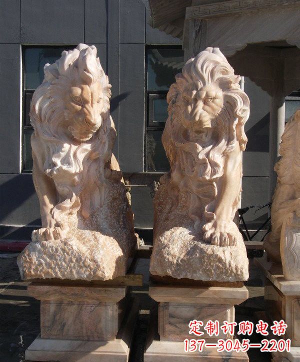 河源晚霞红欧式狮子石雕