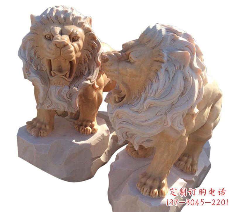河源晚霞红欧式西洋狮子雕塑