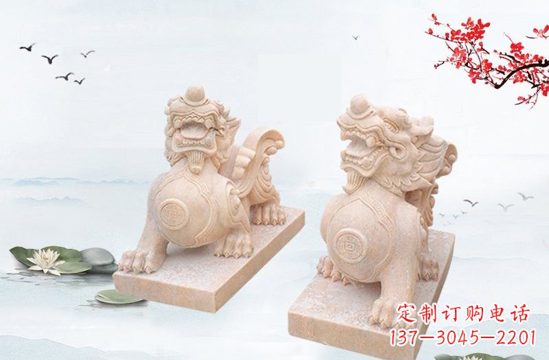 河源晚霞红貔貅雕塑 (2)