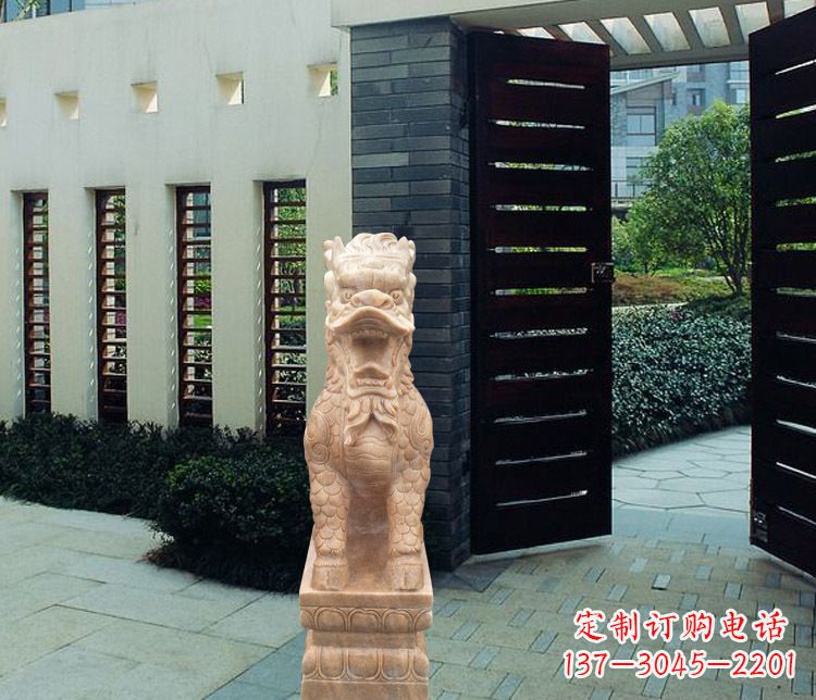 河源晚霞红瑞兽麒麟雕塑