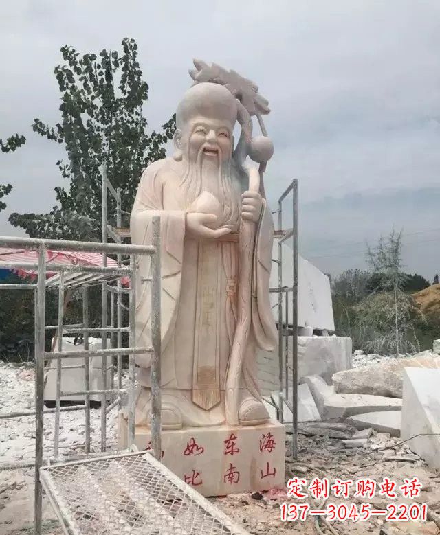 河源晚霞红神像老寿星雕塑