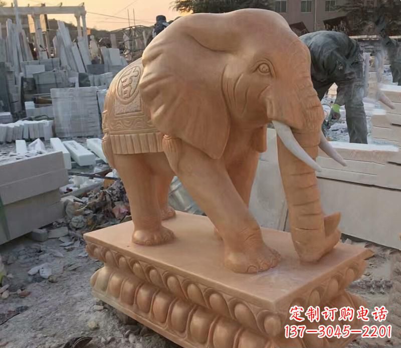 河源晚霞红元宝招财大象