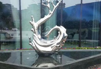 河源炫耀雕塑——不锈钢火苗抽象雕塑