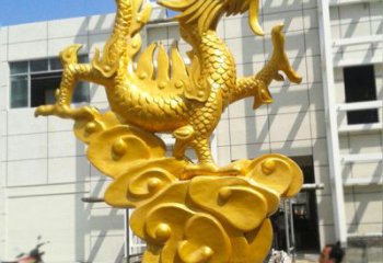 河源鎏金青铜龙雕，璀璨造型，象征力量！