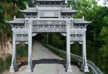河源青石牌坊雕塑，演绎精致经典