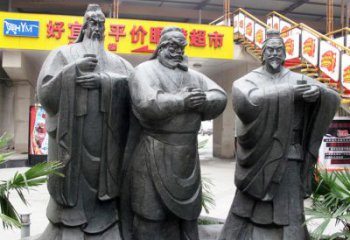 河源铭记经典：三国英雄关羽雕塑