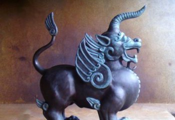 河源传承中国神兽文化的独角兽铜雕塑
