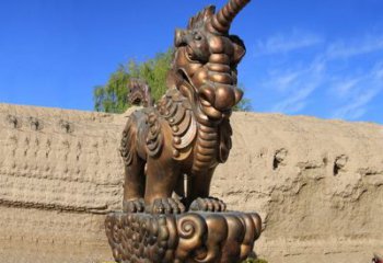 河源神兽獬豸古铜雕塑摆件