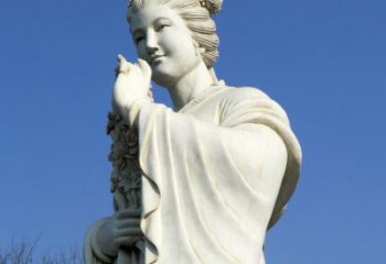 河源十二花神之三月桃花息夫人汉白玉精美美女雕像