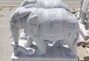 河源中领雕塑汉白玉大象雕塑，以精美的汉白玉材…