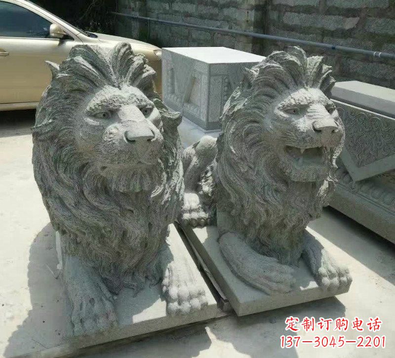 河源卧式狮子石雕