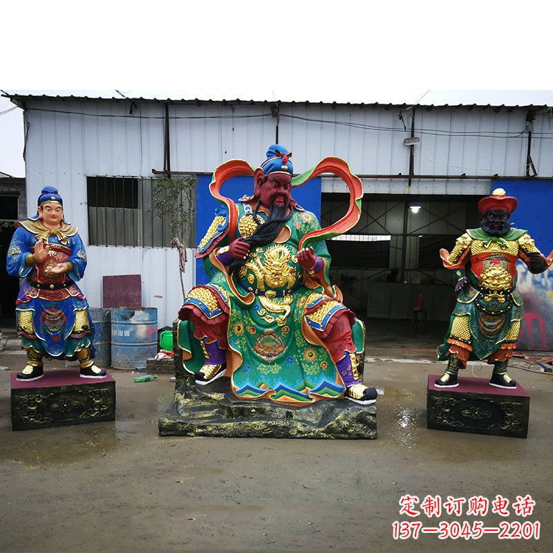 河源武财神关公彩绘雕塑