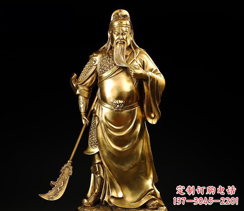 河源武圣握刀关公铜雕