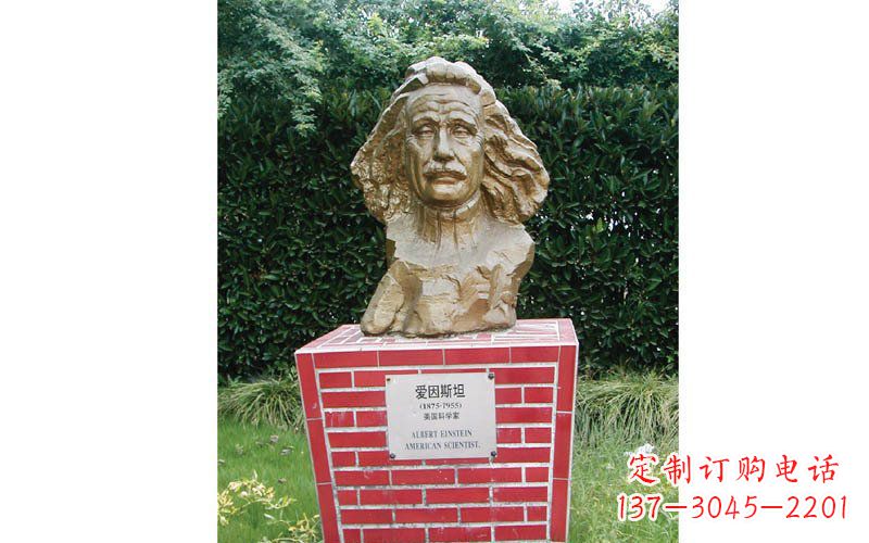 河源西方名人爱因斯坦头像铜雕