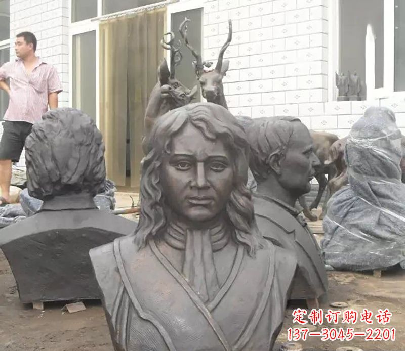 河源西方名人胸雕铜雕